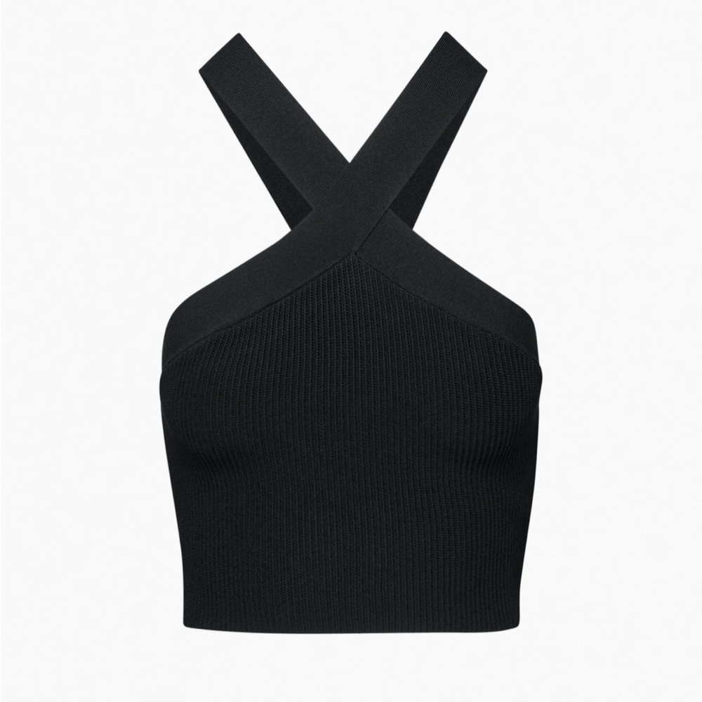 Aritzia Babaton Sculpt Knit Criss Cross Cropped Tank